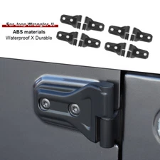8x Matt Black Door Hinge Protector Cover Trim Set For Jeep Wrangler JL JT 2018+