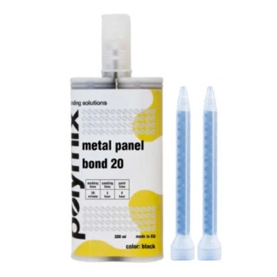 Polymix Black Metal Panel Bond 20 Minute Cartridge 200ml
