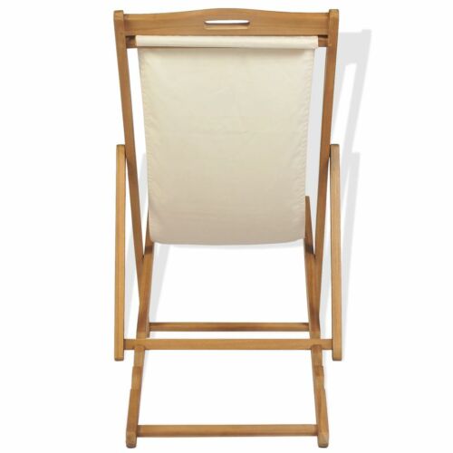 Liegestuhl Teak 56×105×96 Creme E4Q8 - Bild 7 von 12