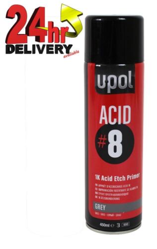UPol Acid 8 1K Etch Primer 450 ml peinture de voiture aérosol séchage rapide aluminium Upol - Photo 1/4
