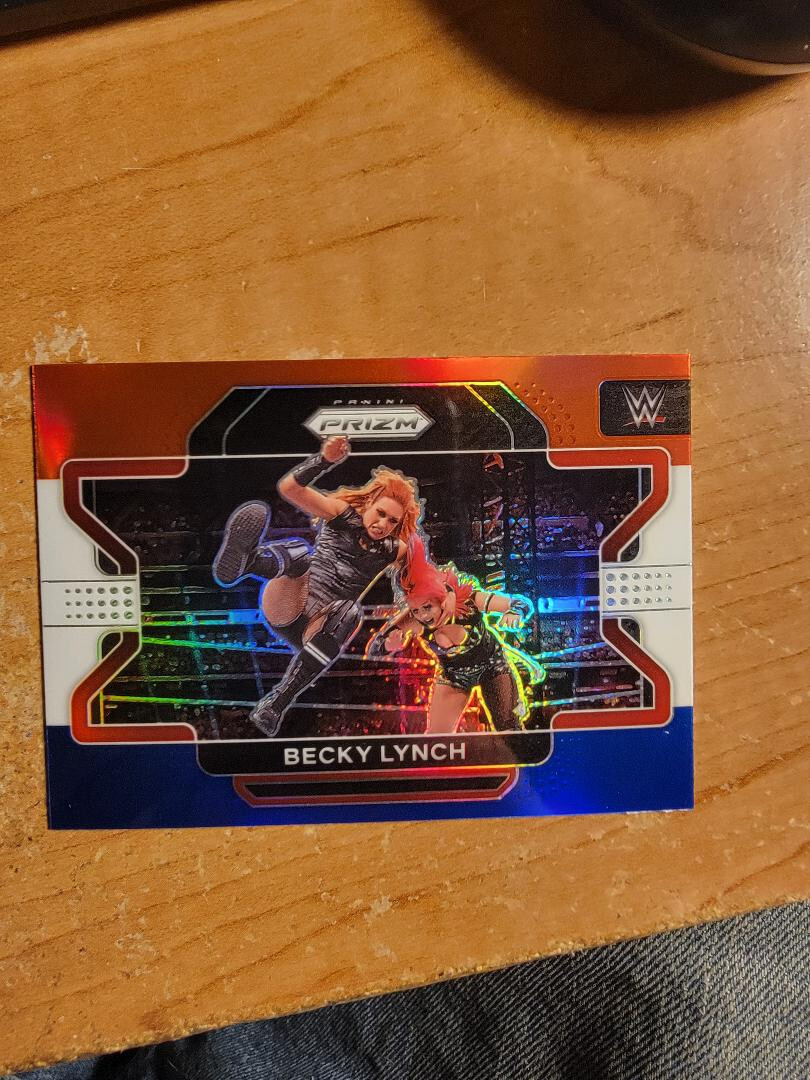 2022 PRIZM WWE SILVER RED WHITE BLUE #97 BECKY LYNCH RAW "the MAN"