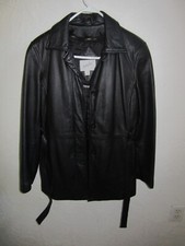 Jacqueline Ferrari Genuine Lambskin Black Leather Jacket Womens Coat Size Small