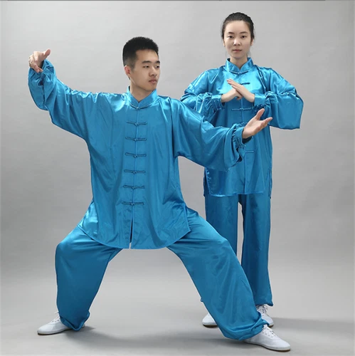 Chinese Women Men Kung Fu Uniform Martial Arts Wushu Taiji Suit Milk Silk - Picture 11 of 16