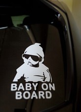 Baby on Board vinyl decal rear car window.