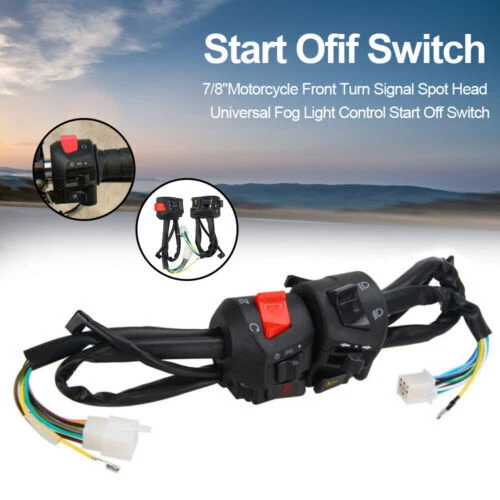 2PCS 7/8in Motorcycle Switch Controller Handlebar Button Turn Fog Signal Light - Image 3 of 4