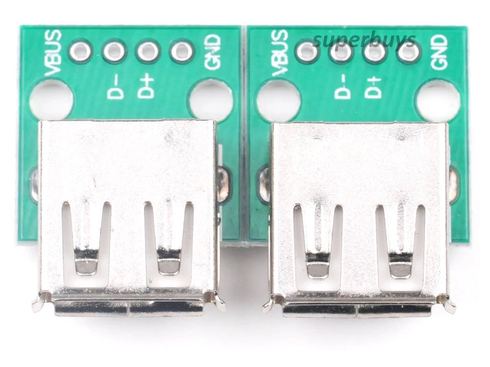 2pcs USB Female Type A to DIP 2.54mm Adapter Converter PCB Board For Arduino - Image 3 of 4