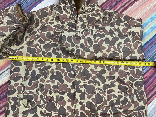 VTG 90s Ozark Trail Quilted Camouflage Hood Rain Jacket Mens XL Duck Hunting PVC - Picture 6 of 9