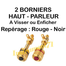 PAIRE DE FICHES BANANE PLAQUE OR POUR EBINISTERIE JUSQU'A 27 MM