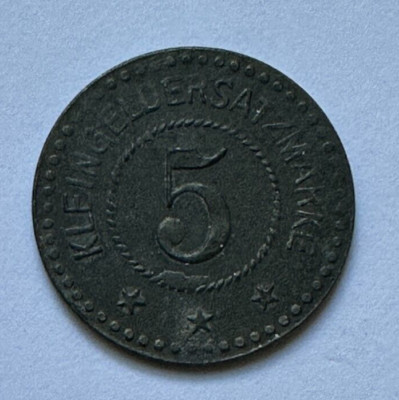 Mosbach (Baden) Stadt 1917 5 Pfennig Notgeld Funck 339.1  Zinc Coin
