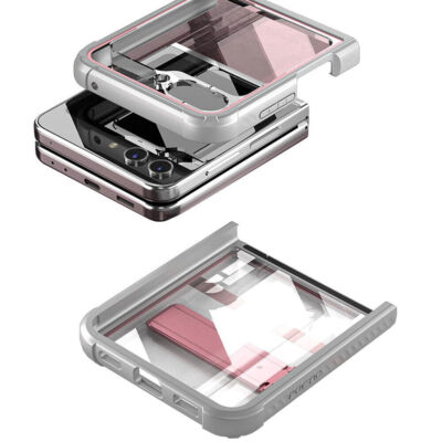 Poetic Guardian Case for Galaxy Z Flip 5 5G 6.7 Inch (2023) [Kickstand] Pink