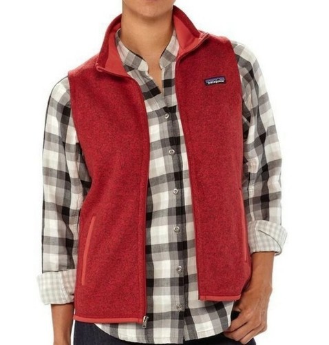 Sweater Vest Red Full Zip Up Fleece red 