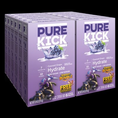 Pure Kick Warcraft Rumble Concord Grape Hydration Drink 