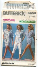 BUTTERICK 6453 MISSES' SHIRT, SHORTS PANTS SZ 6-14 UNCUT 1988