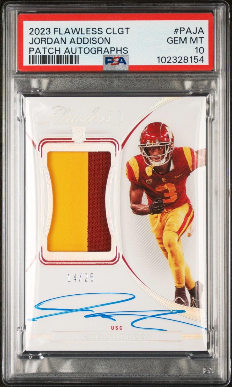 Jordan Addison Panini Flawless Collegiate Patch Autographs #PAJA Base