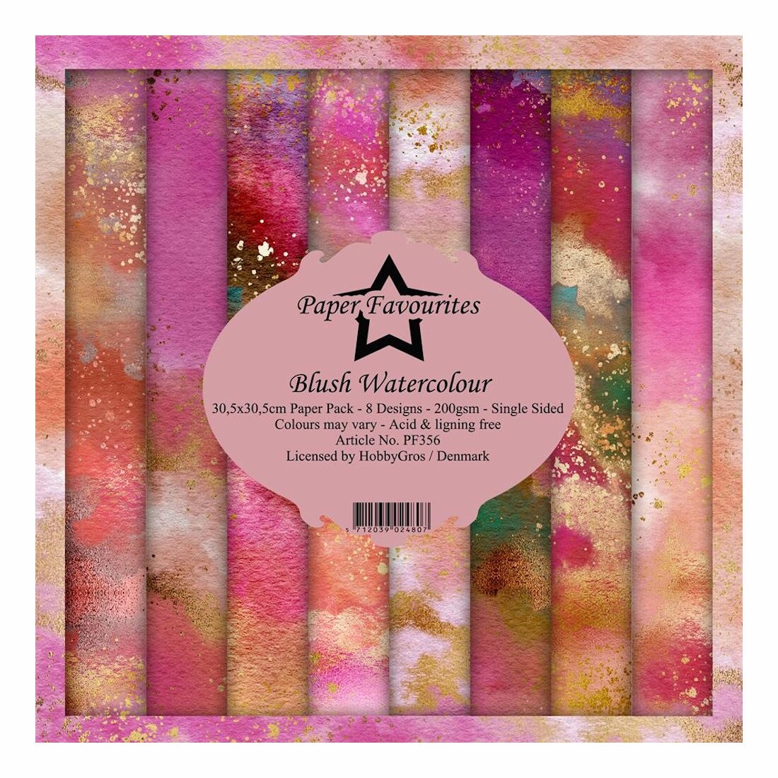 Paper Favourites Blush Watercolour  12x12 Card Scrapbooking Birthday Card Making