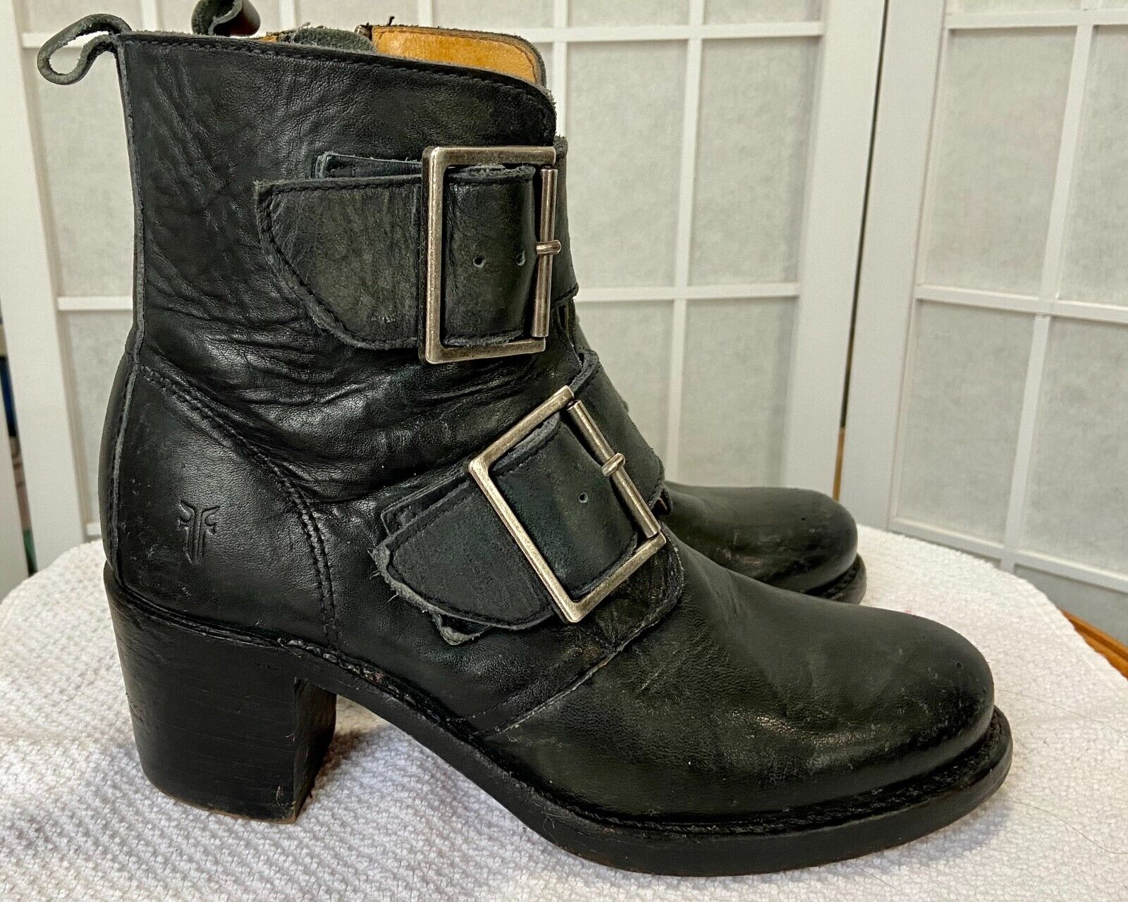 Frye Sabrina Double Buckle Black Leather Heeled B… - image 7