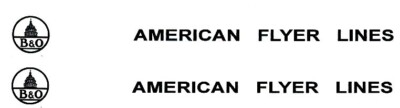 American Flyer Royal Blue Tender Decal Set