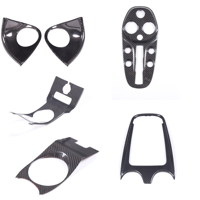 6x For McLaren GT 2019-22 2023 Dry Carbon Fiber Interior Console Kit Trim Cover