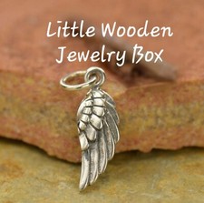 Angel Wing Memorial Charm, 925 Sterling Silver, Religious Faith, Memorial