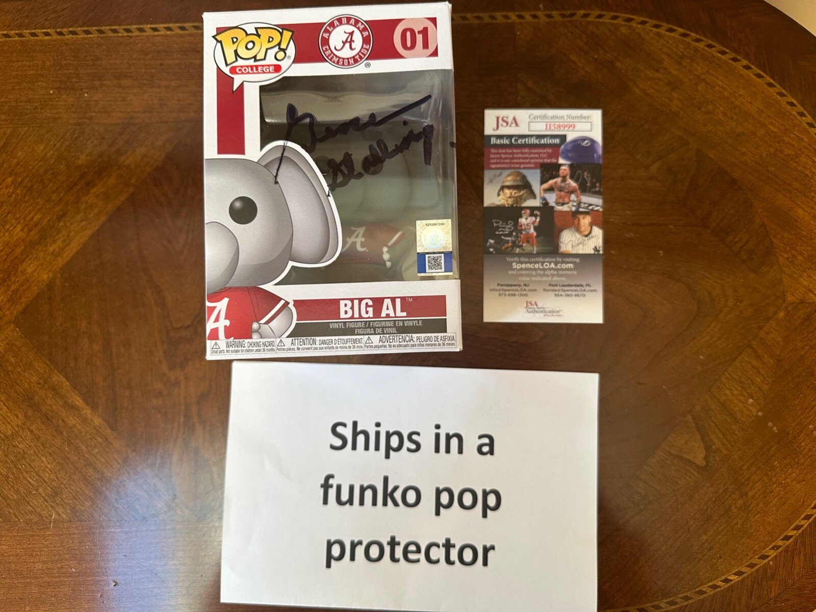 En Oferta &Quot;Big Al&Quot; #01 Gene Stallings Funko Pop College Alabama Marea Carmesí Firmado Por La Jsa