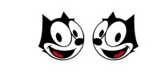 FELIX THE CAT STICKERS STANDARD CLEAR REVERSED DECAL x2