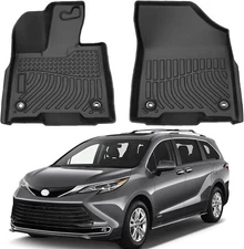 2pcs Front Floor Mats Liners Fit 2021-2025 Toyota Sienna All-Weather 3D TPE Mats