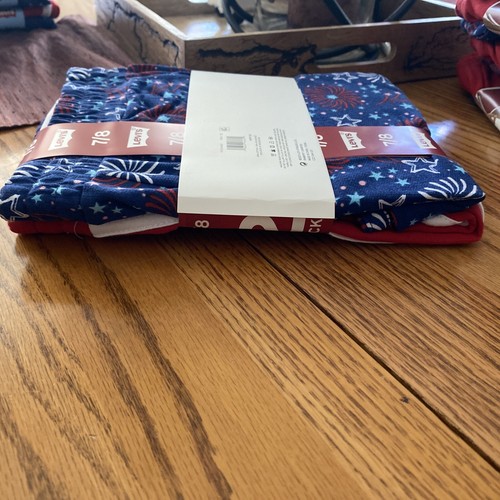 Levi's Youth Girls 2 Pack Shorts Gray/Navy Patriotic Logo MSRP $36 Size 7/8 - Picture 7 of 7