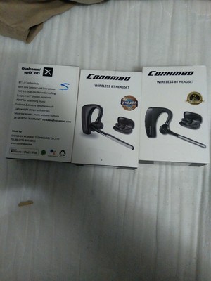 1x~Conambo® k18 black lightweight bluetooth® wireless headset bt 5.0  technology | eBay