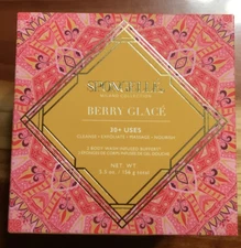 Spongelle BERRY GLAZE DUO (Set Of 2) Bath Shower Body Buffer Sponge NIB 5.5 Oz