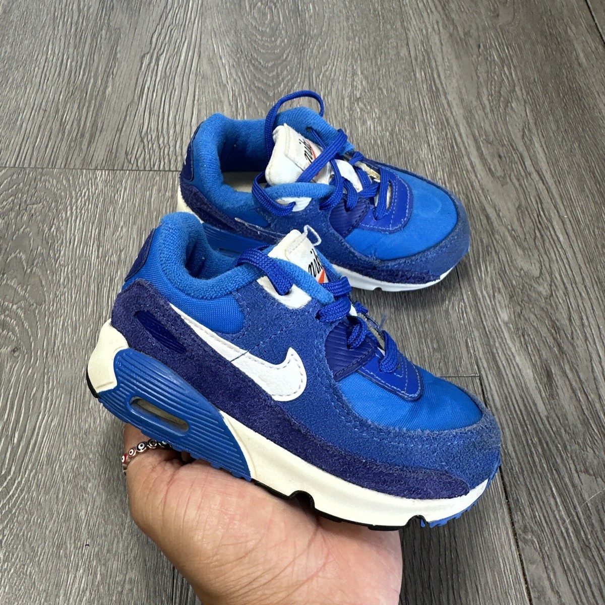 Nike Air Max 90 LTR SE Blue/White Shoes Toddler Size 7c (DH9593-400)  Authentic