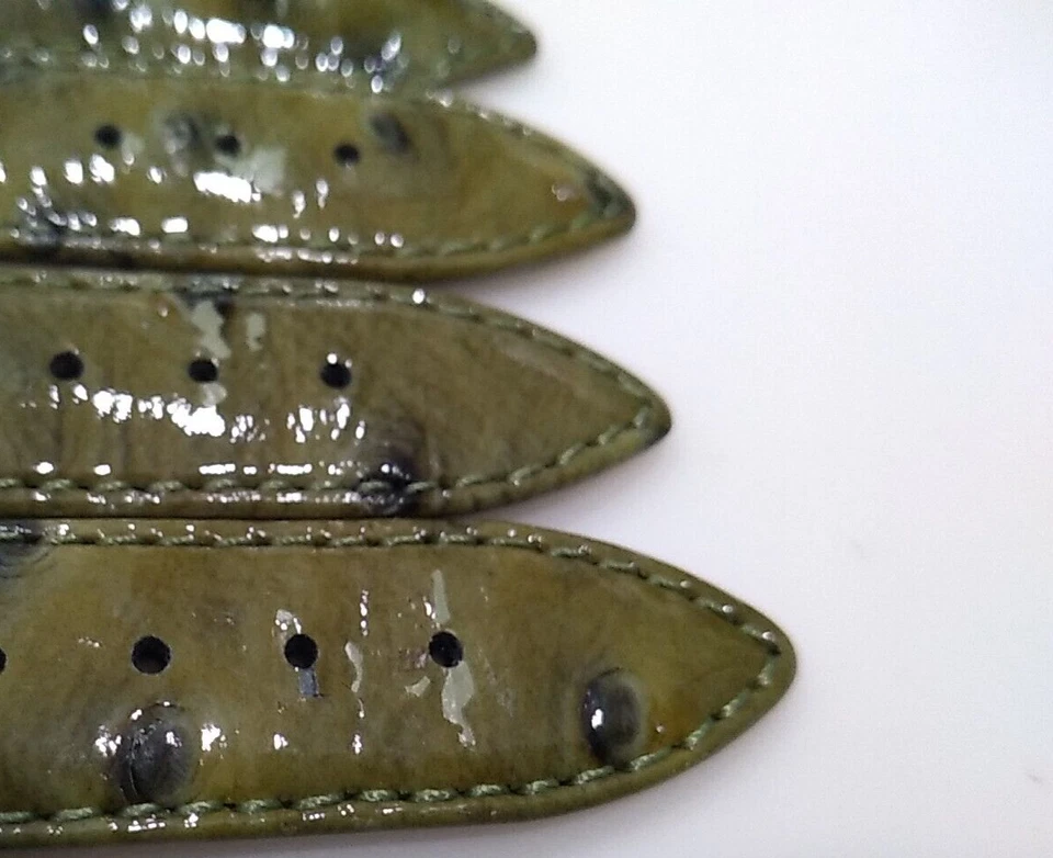 Speidel Green Ostrich Grain 18mm Watch Band SLIGHTLY SHORT for SMALLER WRISTS - Image 4 of 4