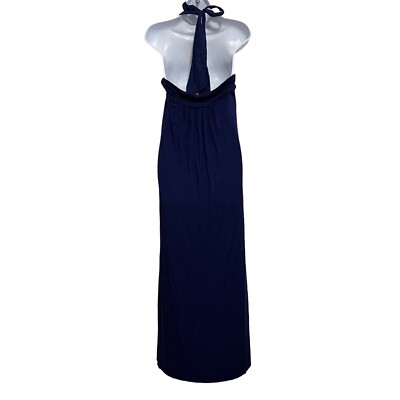 Deletta Halter Maxi Dress Blue Purple Jersey Lined Stretch Sleeveless Size  S | eBay