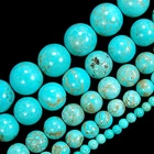 Blue Turquoise Round Beads 15.5" 4 6 8 10 12 14mm Pick Size