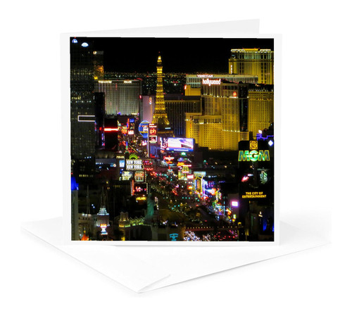 3dRose, Las Vegas Strip at Night, Greeting Card
