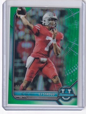 2021 Bowman University Green Refractor 81/99 #90 CJ Stroud - Ohio State Buckeyes