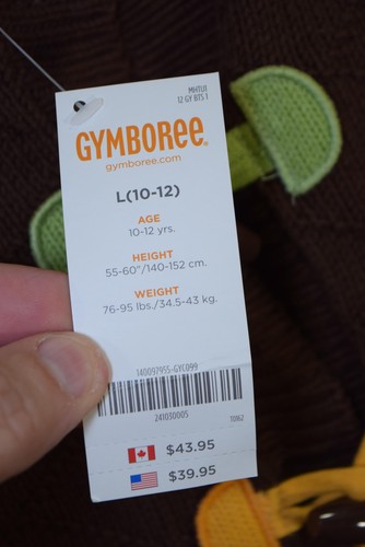 Gymboree Sweater Girls Large 10 12 Brown Toggle Knit Rainbow Stripe Cotton NWT - Picture 6 of 13