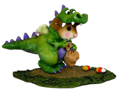 Wee Forest Folk Mouse DRAGON DRESS UP GREEN Retired HALLOWEEN COSTUME WFF Box