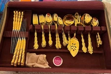 8 place Oneida Community Gold Beethoven Electroplate Silverware; EXCELLENT COND.