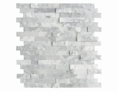 SUNWINGS 5-Sheet 12''x11'' 3D Natural Marble Peel and Stick Backsplash Wall Tile