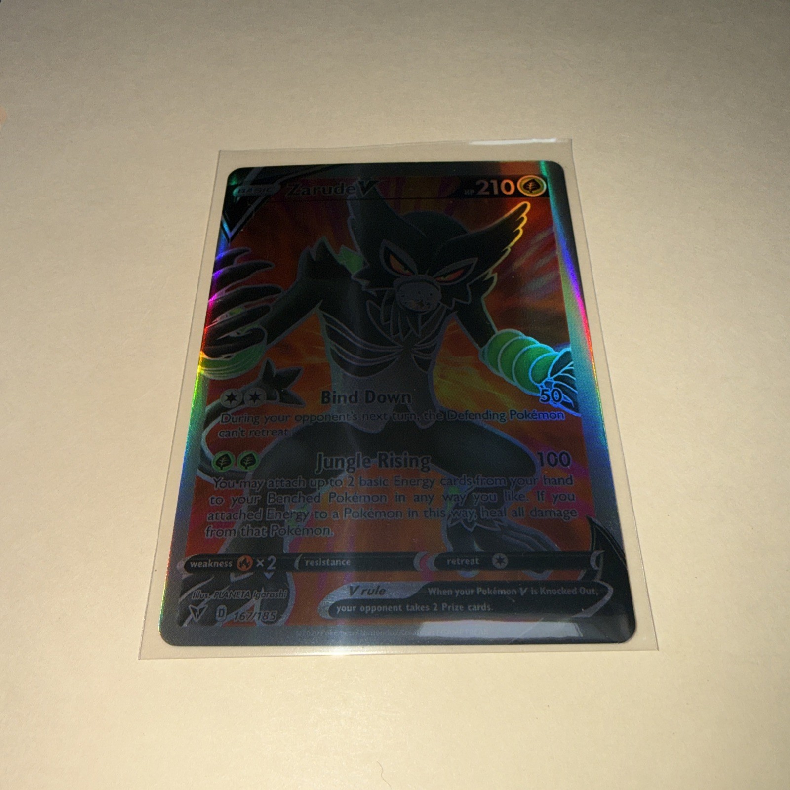 Zarude V 167/185 Ultra Rare Full Art Vivid Voltage Pokemon Card 