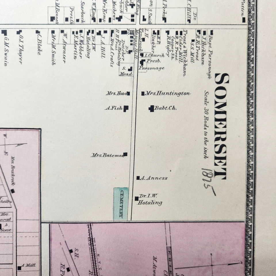 Vintage 1875 Somerset Royalton Center Bergholtz Orangeport Map Niagara County NY - Image 2 of 4