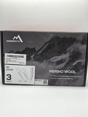 2X Weierya Merino Wool Socks Sz XL  3 Pairs Box Hiking Skiing Walking