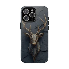 For iPhone, Samsung, Pixel | Phone Ink Case - Geometric Deer Stag Antlers