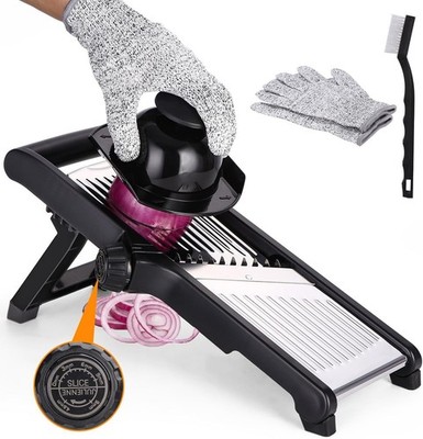 Mandoline Gemüsehobel 5-in-1 Profi Verstellbar Gemüseschneider Multifunktion G