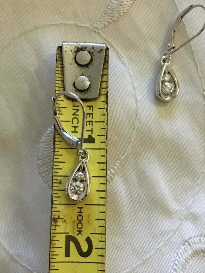 1.20Ct Round Lab Created Diamond Women Drop/Dangle Earring 14K White Gold Plated - Image 3 of 4