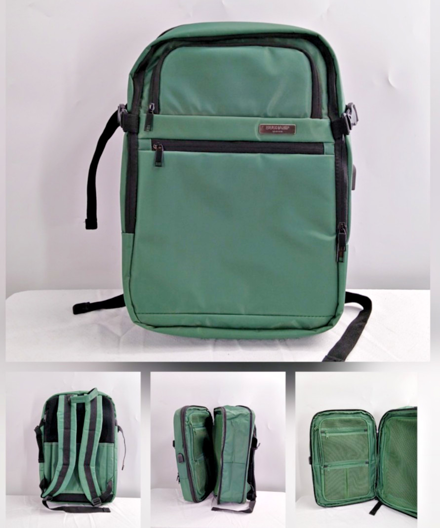 Duchamp London Expandable Travel Backpack Suitcase Carry On Luggage Green
