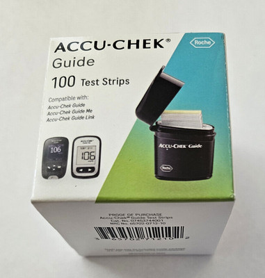 Accu-Chek Guide Diabetic Test Strips Qty 100 EXP 12/29/26 New Free Shipping