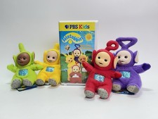 Teletubbies 6" Beanie Plush Toy Lot BBC Ragdoll Golden Bear UK 1996 w/ Tags VHS
