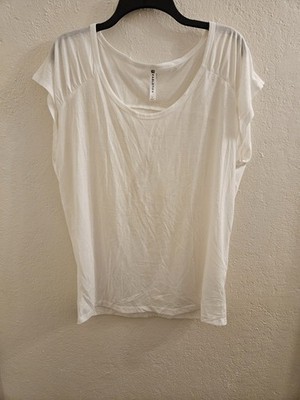 Fabletics White Tee With Open Back Size L Excellent Condition