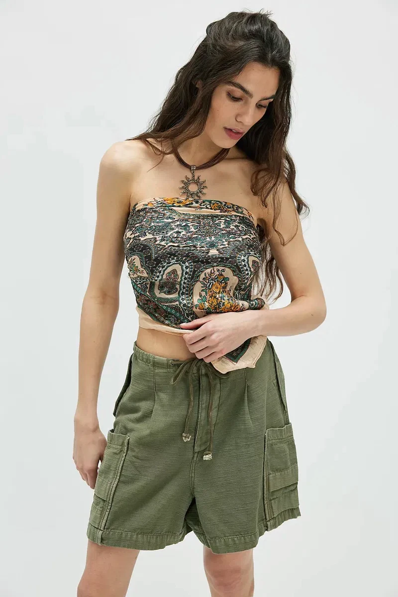 Free People Camp Out Slouch Shorts M 8 Women Casual Cotton Short Boho NWD 46291